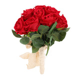 Artificial Wedding Bouquet Fade Proof Minimalist Realistic Silk Roses Bridal Bouquet for Prop Decoration Red In Australia - Darrahopens
