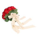 Artificial Wedding Bouquet Fade Proof Minimalist Realistic Silk Roses Bridal Bouquet for Prop Decoration Red In Australia - Darrahopens