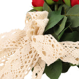 Artificial Wedding Bouquet Fade Proof Minimalist Realistic Silk Roses Bridal Bouquet for Prop Decoration Red