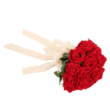 Artificial Wedding Bouquet Fade Proof Minimalist Realistic Silk Roses Bridal Bouquet for Prop Decoration Red