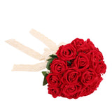 Artificial Wedding Bouquet Fade Proof Minimalist Realistic Silk Roses Bridal Bouquet for Prop Decoration Red