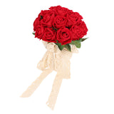 Artificial Wedding Bouquet Fade Proof Minimalist Realistic Silk Roses Bridal Bouquet for Prop Decoration Red