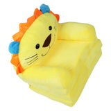 Kids Sofa Yellow Cartoon Animal Style Foldable Wide Handle Soft Breathable Toddler Chair for Reading Relaxing Sleeping
