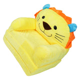 Kids Sofa Yellow Cartoon Animal Style Foldable Wide Handle Soft Breathable Toddler Chair for Reading Relaxing Sleeping