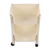 Compact Rolling Storage Organizer Large Capacity Mobile Utility Cart Movable Storage Book Shelves with Lockable Wheels 2 Tier Without Cover