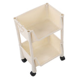 Compact Rolling Storage Organizer Large Capacity Mobile Utility Cart Movable Storage Book Shelves with Lockable Wheels 2 Tier Without Cover