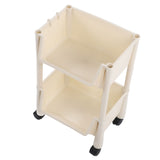 Compact Rolling Storage Organizer Large Capacity Mobile Utility Cart Movable Storage Book Shelves with Lockable Wheels 2 Tier Without Cover
