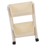 Compact Rolling Storage Organizer Large Capacity Mobile Utility Cart Movable Storage Book Shelves with Lockable Wheels 2 Tier Without Cover