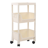 Compact Rolling Storage Organizer Large Capacity Mobile Utility Cart Movable Storage Book Shelves with Lockable Wheels 3 Tier with Cover