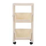 Compact Rolling Storage Organizer Large Capacity Mobile Utility Cart Movable Storage Book Shelves with Lockable Wheels 3 Tier with Cover