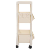 Compact Rolling Storage Organizer Large Capacity Mobile Utility Cart Movable Storage Book Shelves with Lockable Wheels 3 Tier with Cover