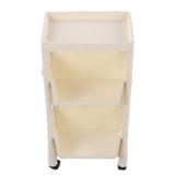 Compact Rolling Storage Organizer Large Capacity Mobile Utility Cart Movable Storage Book Shelves with Lockable Wheels 3 Tier with Cover