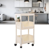 Compact Rolling Storage Organizer Large Capacity Mobile Utility Cart Movable Storage Book Shelves with Lockable Wheels 3 Tier with Cover