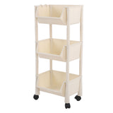 Compact Rolling Storage Organizer Large Capacity Mobile Utility Cart Movable Storage Book Shelves with Lockable Wheels 3 Tier Without Cover