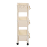 Compact Rolling Storage Organizer Large Capacity Mobile Utility Cart Movable Storage Book Shelves with Lockable Wheels 3 Tier Without Cover