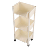 Compact Rolling Storage Organizer Large Capacity Mobile Utility Cart Movable Storage Book Shelves with Lockable Wheels 3 Tier Without Cover