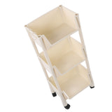 Compact Rolling Storage Organizer Large Capacity Mobile Utility Cart Movable Storage Book Shelves with Lockable Wheels 3 Tier Without Cover