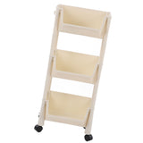 Compact Rolling Storage Organizer Large Capacity Mobile Utility Cart Movable Storage Book Shelves with Lockable Wheels 3 Tier Without Cover