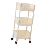 Compact Rolling Storage Organizer Large Capacity Mobile Utility Cart Movable Storage Book Shelves with Lockable Wheels 3 Tier Without Cover