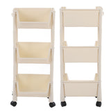 Compact Rolling Storage Organizer Large Capacity Mobile Utility Cart Movable Storage Book Shelves with Lockable Wheels 3 Tier Without Cover