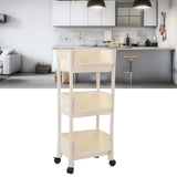Compact Rolling Storage Organizer Large Capacity Mobile Utility Cart Movable Storage Book Shelves with Lockable Wheels 3 Tier Without Cover
