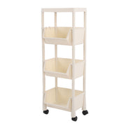 Darrahopens Tools > Tools Storage > Utility Trolleys Compact Rolling Storage Organizer Large Capacity Mobile Utility Cart Movable Storage Book Shelves with Lockable Wheels 4 Tier with Cover In Australia - Darrahopens