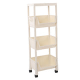 Compact Rolling Storage Organizer Large Capacity Mobile Utility Cart Movable Storage Book Shelves with Lockable Wheels 4 Tier with Cover