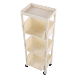 Compact Rolling Storage Organizer Large Capacity Mobile Utility Cart Movable Storage Book Shelves with Lockable Wheels 4 Tier with Cover