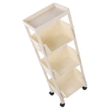 Compact Rolling Storage Organizer Large Capacity Mobile Utility Cart Movable Storage Book Shelves with Lockable Wheels 4 Tier with Cover