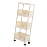 Compact Rolling Storage Organizer Large Capacity Mobile Utility Cart Movable Storage Book Shelves with Lockable Wheels 4 Tier with Cover