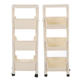 Compact Rolling Storage Organizer Large Capacity Mobile Utility Cart Movable Storage Book Shelves with Lockable Wheels 4 Tier with Cover
