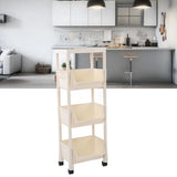 Compact Rolling Storage Organizer Large Capacity Mobile Utility Cart Movable Storage Book Shelves with Lockable Wheels 4 Tier with Cover
