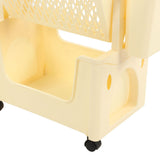 Movable Book Rack Large Capacity 5 Layer Thickened Rollers Multifunctional Movable Bookshelf for Bedroom Living Room Home School Beige In Australia - Darrahopens