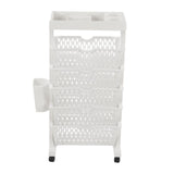 Movable Bookshelf 6 Tier Large Capacity Thickened Multifunctional Rolling Book Rack for Deskside Living Room White In Australia - Darrahopens