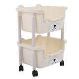Storage Cart with Caster Wheels High Capacity Rolling Trolley Cart for Bathroom Kitchen Classroom Narrow Places 2 Layers In Australia - Darrahopens