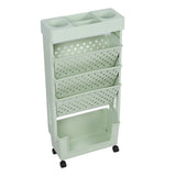 Removable Book Storage Rack 5 Tier Large Capacity Multifunctional Movable Storage Organizer Shelf with Wheels Green