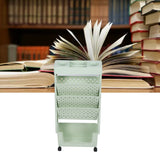 Removable Book Storage Rack 5 Tier Large Capacity Multifunctional Movable Storage Organizer Shelf with Wheels Green