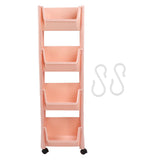 Compact Rolling Storage Organizer Large Capacity Mobile Utility Cart Movable Storage Book Shelf with Lockable Wheels 4 Tier Without Cover