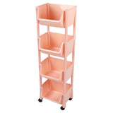 Compact Rolling Storage Organizer Large Capacity Mobile Utility Cart Movable Storage Book Shelf with Lockable Wheels 4 Tier Without Cover In Australia - Darrahopens