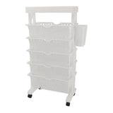 Movable Bookshelf Removable Bookcase Rotatable Multilayer Mobile Bookshelf for Bedroom Dormitory Office White