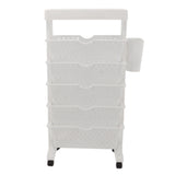 Movable Bookshelf Removable Bookcase Rotatable Multilayer Mobile Bookshelf for Bedroom Dormitory Office White