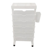 Movable Bookshelf Removable Bookcase Rotatable Multilayer Mobile Bookshelf for Bedroom Dormitory Office White