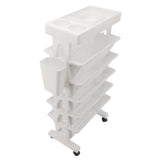 Movable Bookshelf Removable Bookcase Rotatable Multilayer Mobile Bookshelf for Bedroom Dormitory Office White