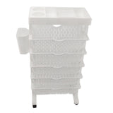 Movable Bookshelf Removable Bookcase Rotatable Multilayer Mobile Bookshelf for Bedroom Dormitory Office White
