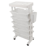 Movable Bookshelf Removable Bookcase Rotatable Multilayer Mobile Bookshelf for Bedroom Dormitory Office White