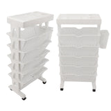 Movable Bookshelf Removable Bookcase Rotatable Multilayer Mobile Bookshelf for Bedroom Dormitory Office White