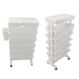 Movable Bookshelf Removable Bookcase Rotatable Multilayer Mobile Bookshelf for Bedroom Dormitory Office White