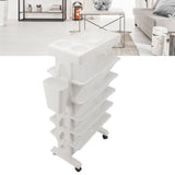 Movable Bookshelf Removable Bookcase Rotatable Multilayer Mobile Bookshelf for Bedroom Dormitory Office White