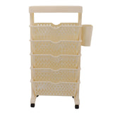 Movable Bookshelf Removable Bookcase Rotatable Multilayer Mobile Bookshelf for Bedroom Dormitory Office Khaki