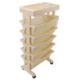 Movable Bookshelf Removable Bookcase Rotatable Multilayer Mobile Bookshelf for Bedroom Dormitory Office Khaki